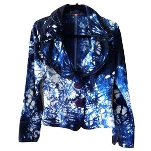 Cool Tie Dye Slick Jacket with Adjustable Wire Lapel